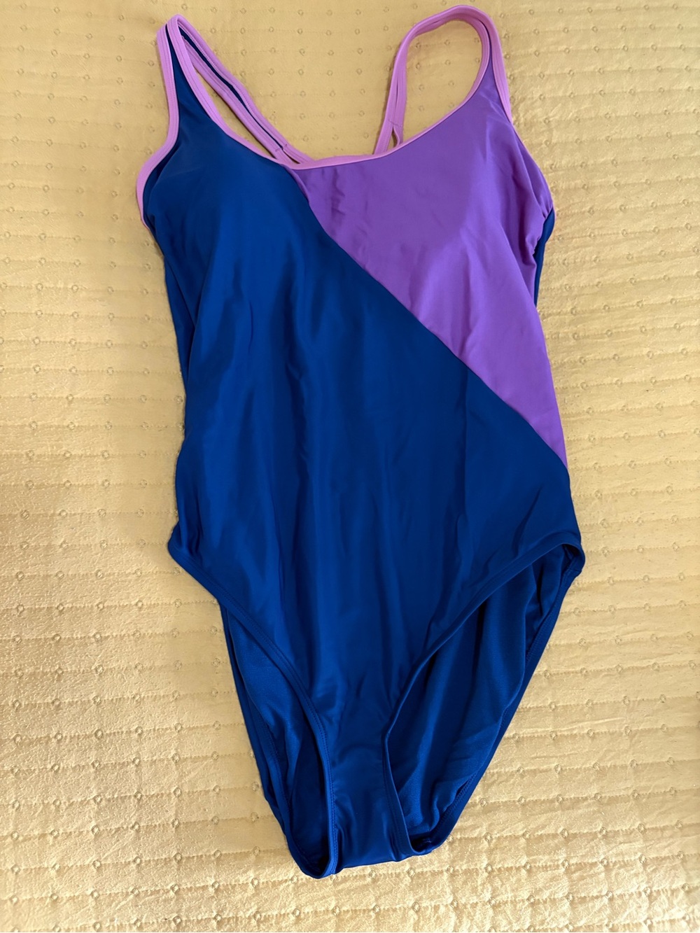 All in Motion Colorblock One-Piece Swimsuit in Navy and Lavender